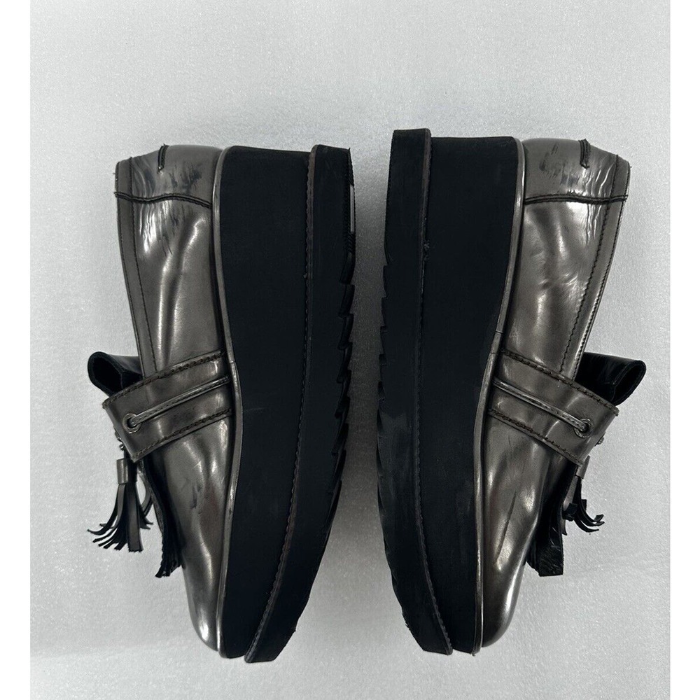 Stuart Weitzman Loafers Shoes Platform Chunky Y2K Metallic Size 8.5 M Grey - Picture 13 of 13